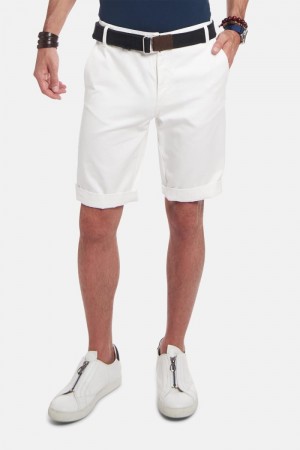 Bermudas La Martina Regular-fit Stretch Cotton Hombre Blancas Chile | MTB-1540