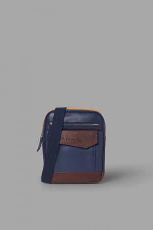 Bolsa Cruzada La Martina Two-tone Hombre Azul Marino Chile | SPM-5241