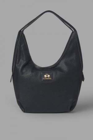 Bolsas La Martina Cuero Crossbody Half-moon Mujer Negras Chile | SWC-1254