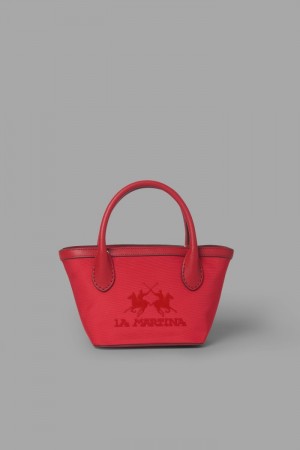 Bolsos Shopper La Martina Two-tone Canvas Mujer Rojas Chile | BDD-3752