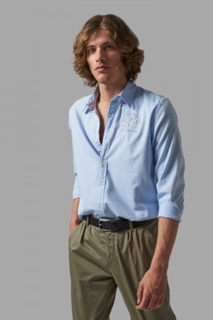 Camisas La Martina Regular-fit Hombre Azules Chile | ZTU-9937