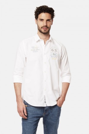 Camisas La Martina Slim-fit 100% Cotton Hombre Blancas Chile | UMH-1598