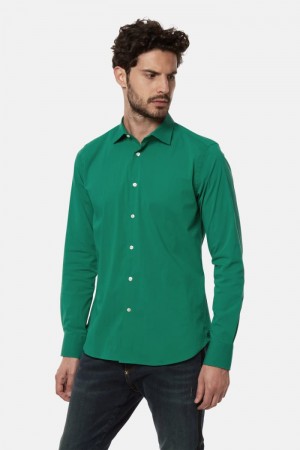 Camisas La Martina Slim-fit Stretch Cotton Hombre Verde Chile | LCZ-8927