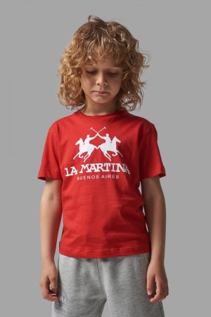 Polera La Martina Classic Cotton Niños Rojas / Royal Chile | WWA-1735