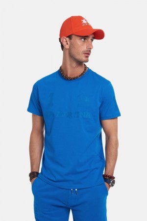 Polera La Martina Regular-fit Cotton Hombre Azules Chile | BRG-6471