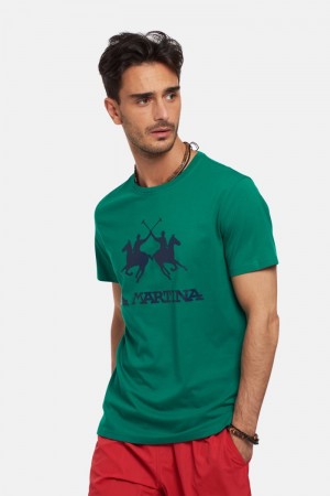 Polera La Martina Regular-fit Cotton Hombre Verde Chile | OJZ-3258