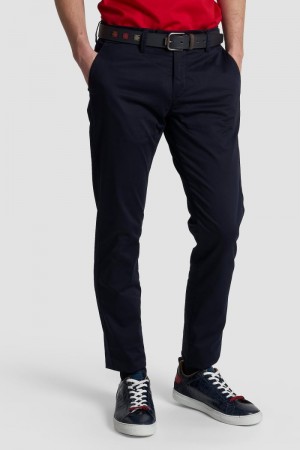 Pantalones Chinos La Martina Regular-fit Stretch Cotton Hombre Azul Marino Chile | ODE-5936