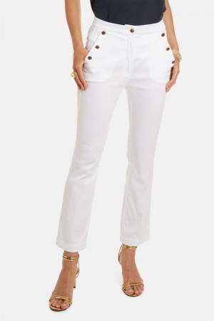 Pantalones La Martina Regular-fit Stretch Mujer Blancas Chile | DZY-4874