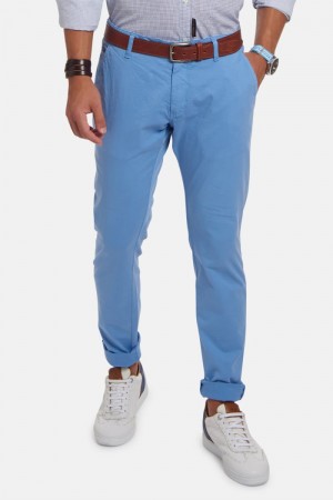 Pantalones La Martina Slim-fit Stretch Cotton Hombre Azules Chile | ZQC-1280