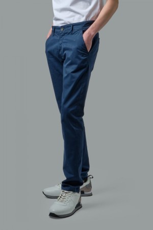 Pantalones La Martina Slim-fit Stretch Cotton Hombre Azul Marino Chile | SBU-6597