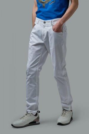 Pantalones La Martina Slim-fit Stretch Cotton Hombre Blancas Chile | PXW-5882