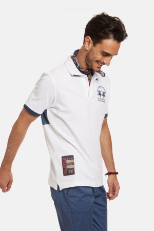 Polo La Martina Corta-sleeved Regular Fit Hombre Blancas Chile | RDU-3641