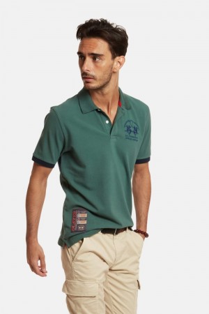 Polo La Martina Corta-sleeved Regular Fit Hombre Verde Chile | INW-6719