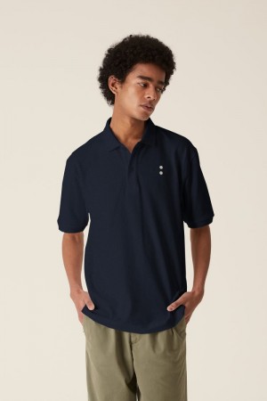 Polo La Martina LMRTN Cotton Azul Marino Chile | QJE-8842