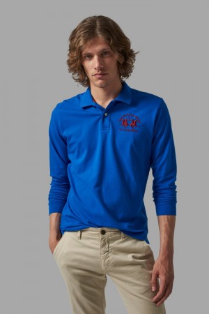 Polo La Martina Regular-fit Hombre Azules Chile | OIN-9569