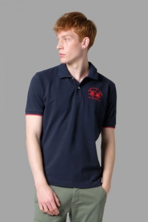 Polo La Martina Regular-fit Hombre Azul Marino Chile | GCY-1385