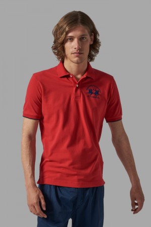 Polo La Martina Regular-fit Hombre Rojas Chile | YFI-3377