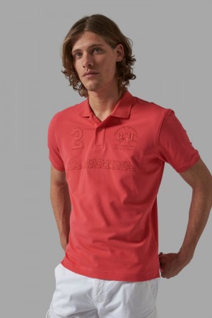 Polo La Martina Regular-fit Stretch Cotton Hombre Coral Chile | XJH-2373