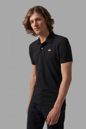 Polo La Martina Slim-fit Hombre Negras Chile | QOP-2353