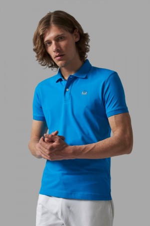 Polo La Martina Slim-fit Hombre Azules Chile | DCJ-1610