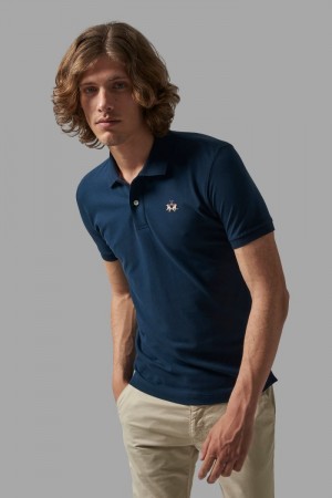 Polo La Martina Slim-fit Hombre Azul Marino Chile | NKW-8334