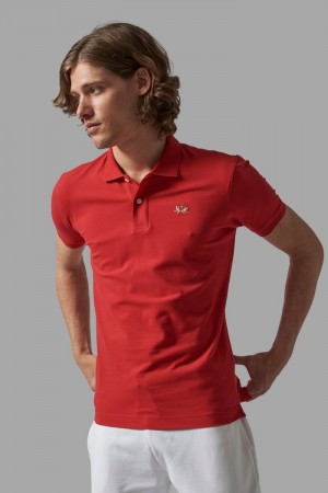 Polo La Martina Slim-fit Hombre Rojas Chile | CGQ-6785