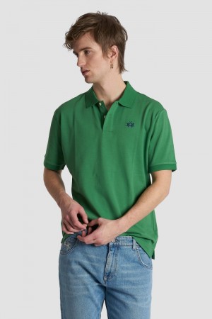 Polo La Martina Slim-fit Stretch Piqué Hombre Verde Chile | IHF-4118