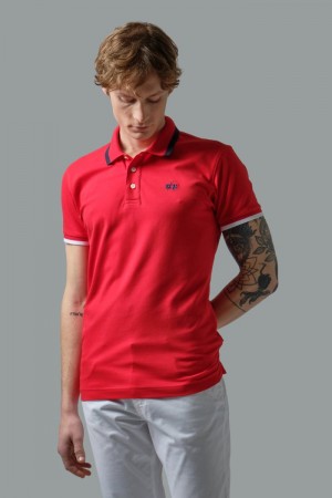 Polo La Martina Slim-fit Stretch Piqué Hombre Rojas Chile | JVR-5639