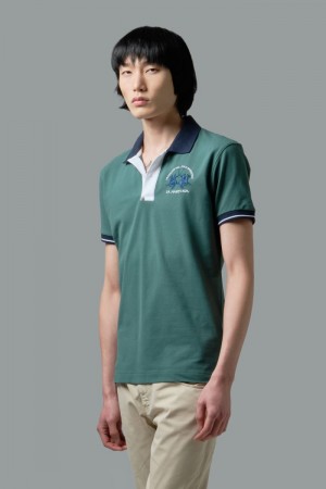 Polo La Martina Slim-fit Stretch Piqué Hombre Verde Chile | SGI-9442