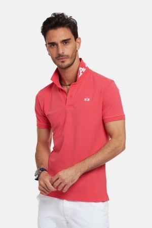 Polo La Martina Slim-fit Stretch Piqué Hombre Coral Chile | JVA-6356