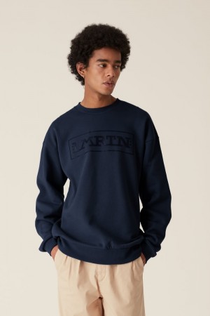 Sudadera La Martina LMRTN Crew-neck Azul Marino Chile | UUM-8201