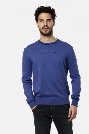 Sudadera La Martina Regular-fit Brushed Cotton Hombre Azules Chile | KYW-4867