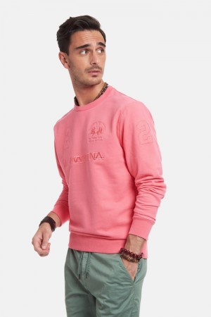 Sudadera La Martina Regular-fit Brushed Cotton Hombre Coral Chile | KGG-6903