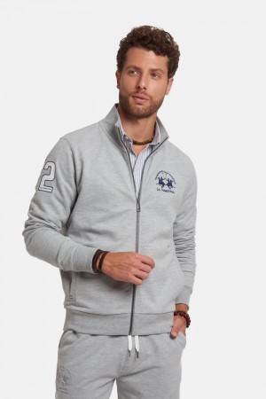 Sudadera La Martina Regular-fit Brushed Cotton Hombre Gris Claro Chile | DRL-0131