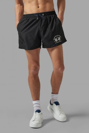 Swim Shorts La Martina Regular-fit Hombre Negras Chile | OXC-9997