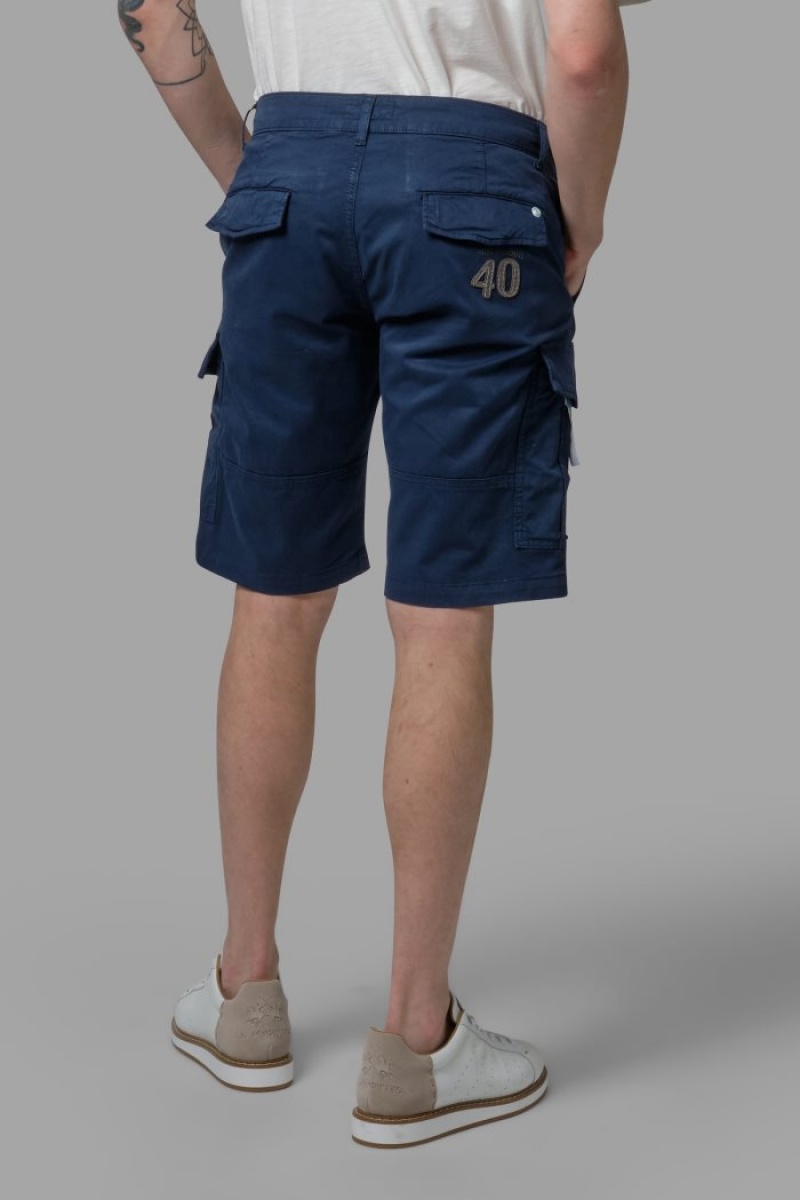 Bermudas La Martina Regular-fit Stretch Cotton Hombre Azul Marino Chile | NRB-0071