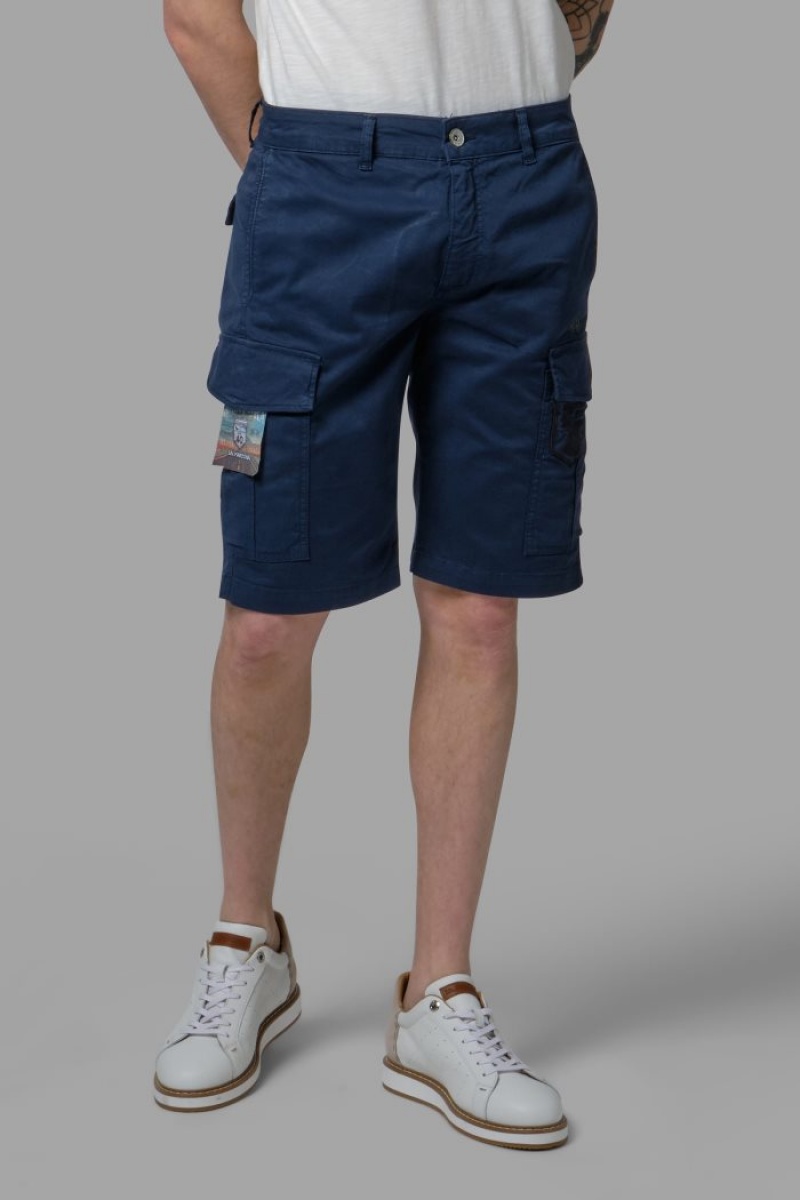 Bermudas La Martina Regular-fit Stretch Cotton Hombre Azul Marino Chile | NRB-0071