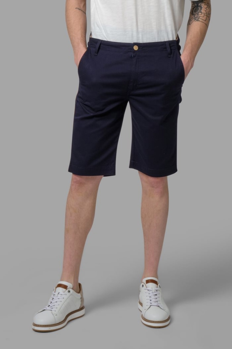 Bermudas La Martina Regular-fit Stretch Cotton Hombre Azul Marino Chile | QUE-4292