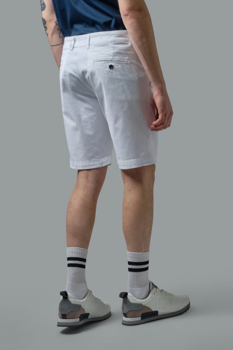 Bermudas La Martina Regular-fit Stretch Cotton Hombre Blancas Chile | ELP-2386