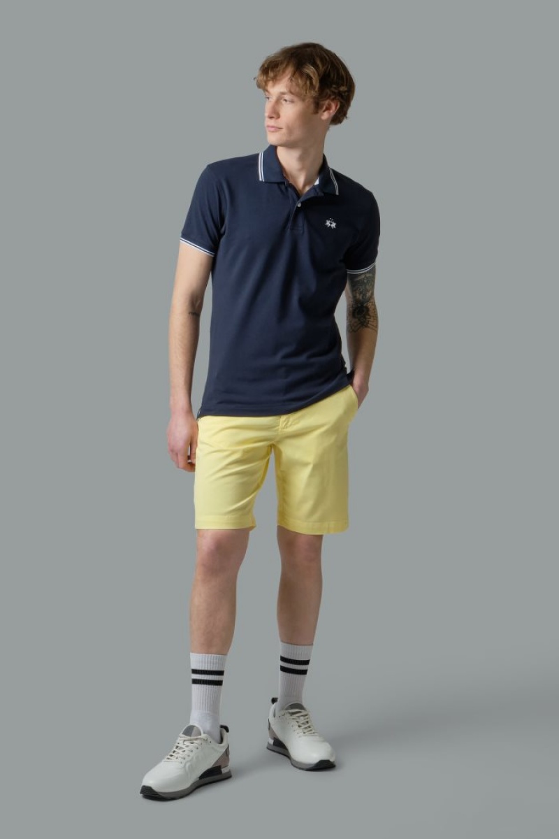 Bermudas La Martina Regular-fit Stretch Cotton Hombre Amarillo Chile | XIZ-7449