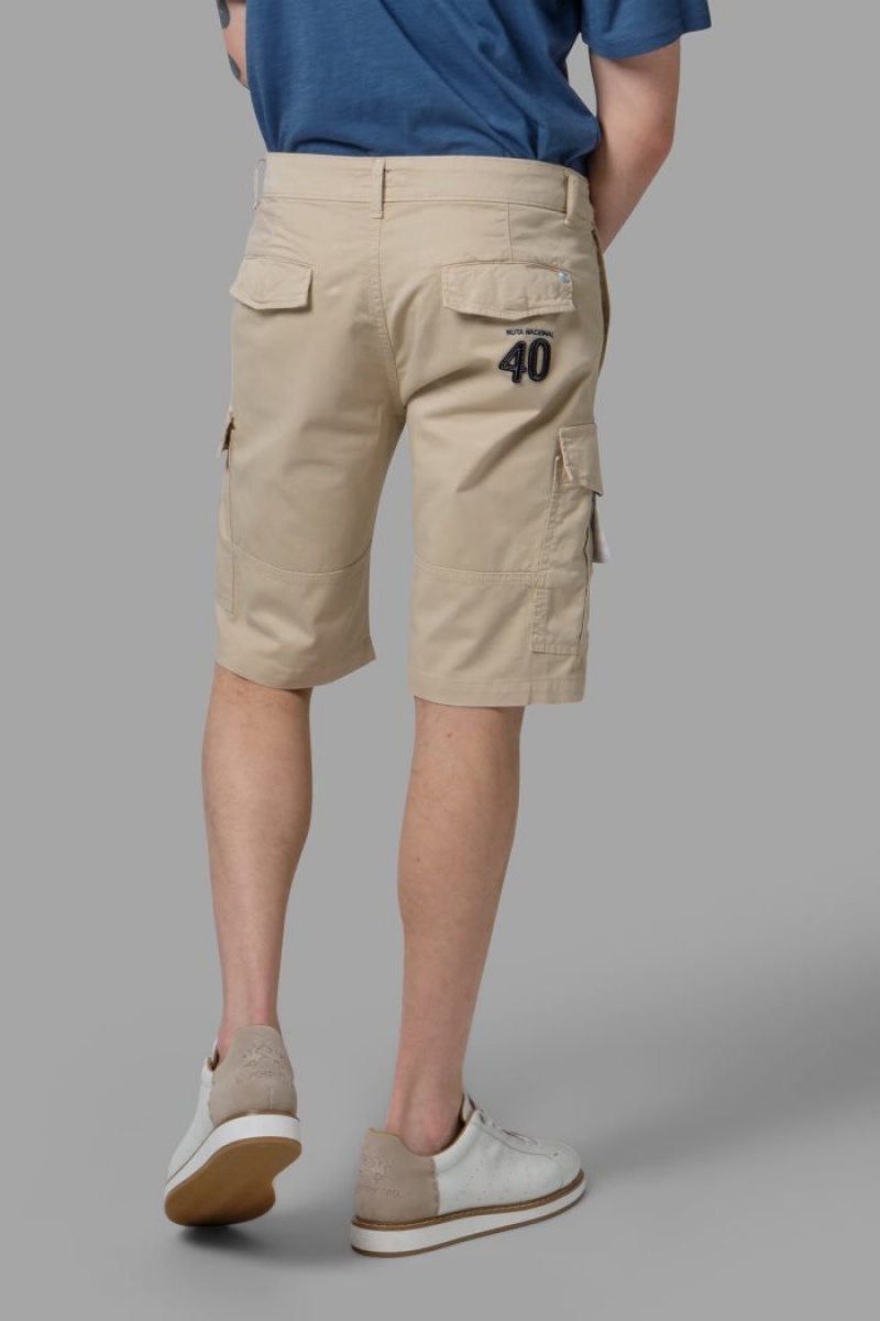 Bermudas La Martina Regular-fit Stretch Cotton Hombre Beige Chile | TNM-4166