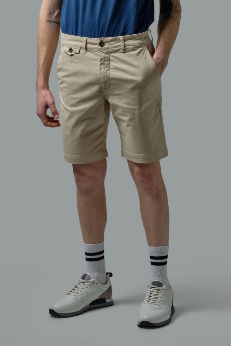 Bermudas La Martina Regular-fit Stretch Cotton Hombre Beige Chile | LEW-2787