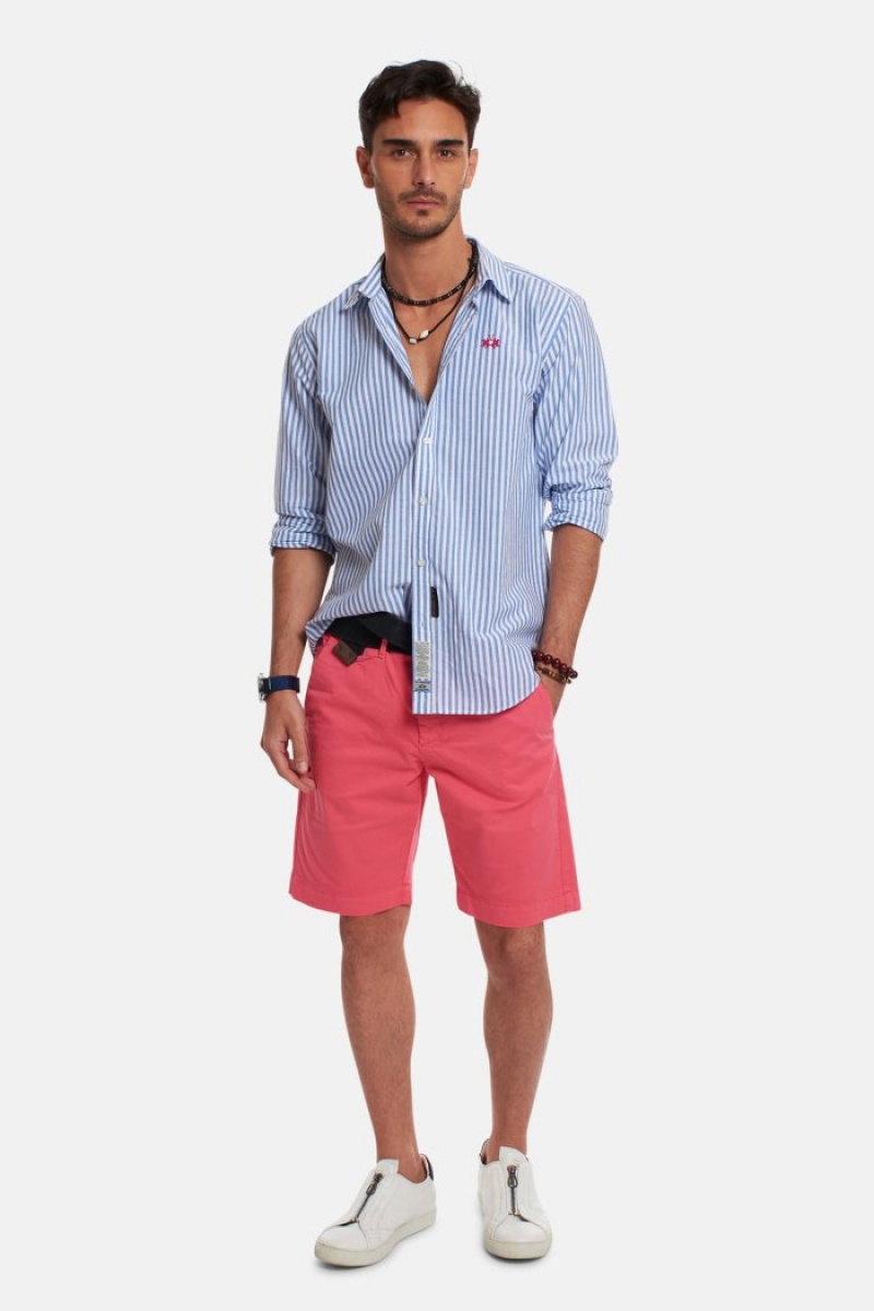 Bermudas La Martina Regular-fit Stretch Cotton Hombre Coral Chile | DNK-6586