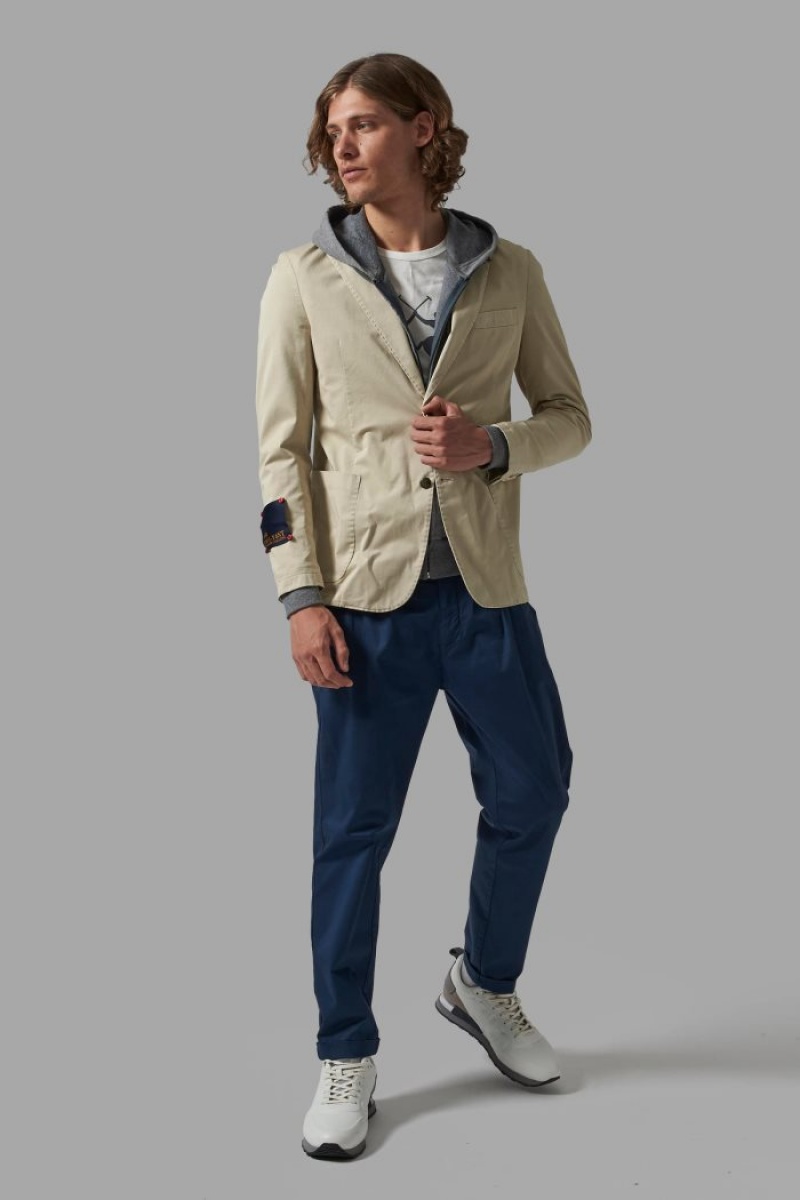 Blazers La Martina Regular-fit Stretch Cotton Hombre Beige Chile | OXY-8099