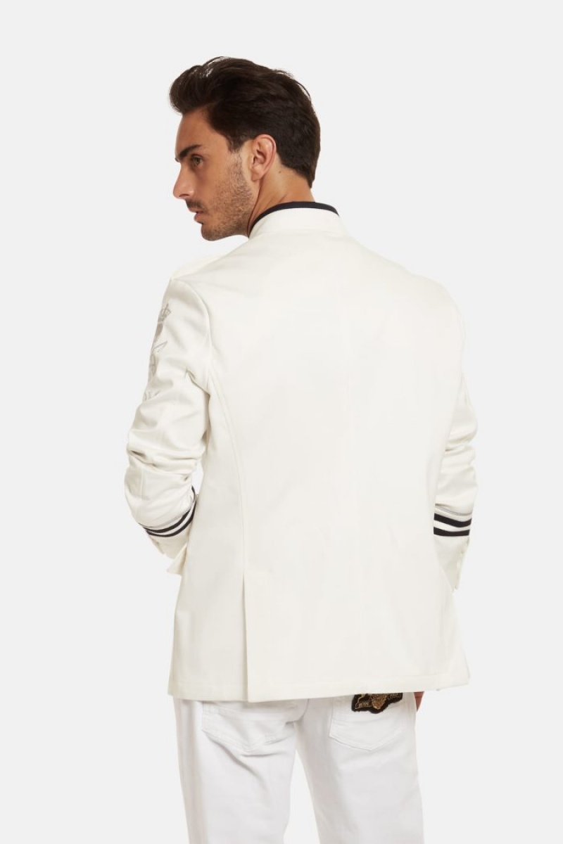 Blazers La Martina Regular-fit Stretch Cotton Hombre Blancas Chile | NEK-0457