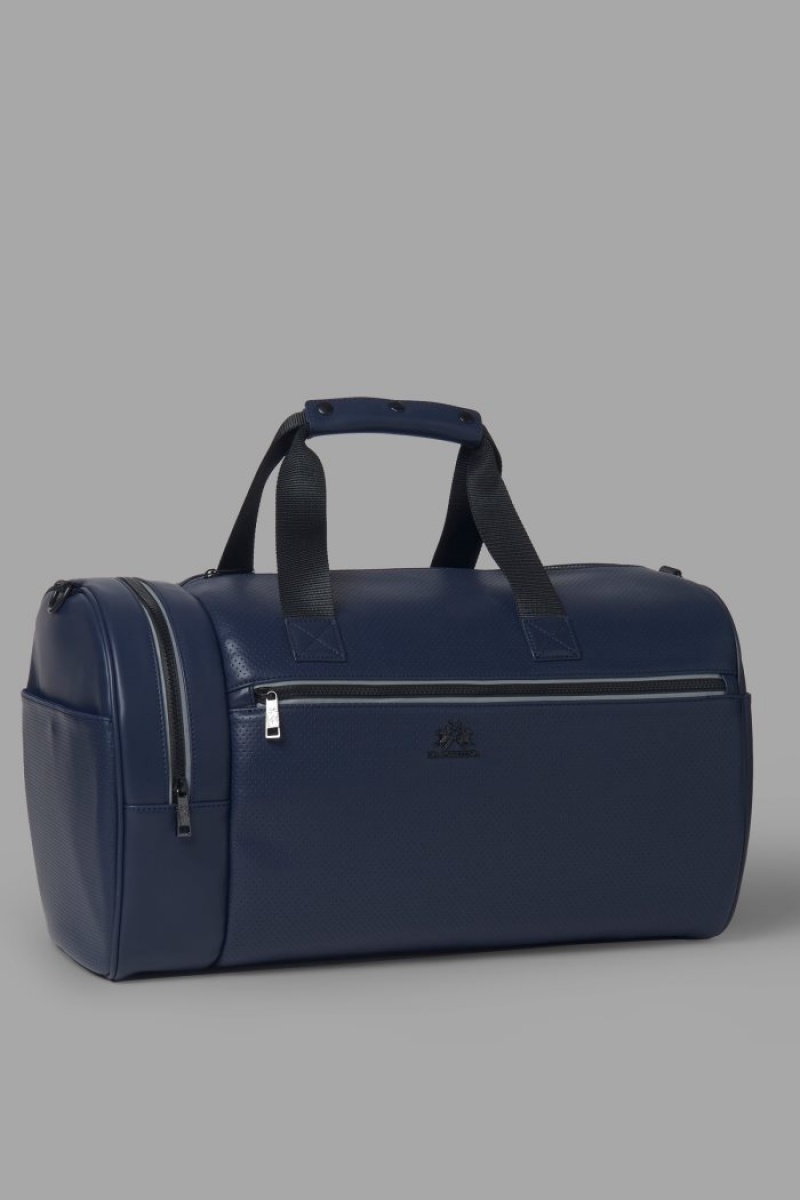 Bolsa Cruzada La Martina Faux Leather Hombre Azul Marino Chile | XCC-8420