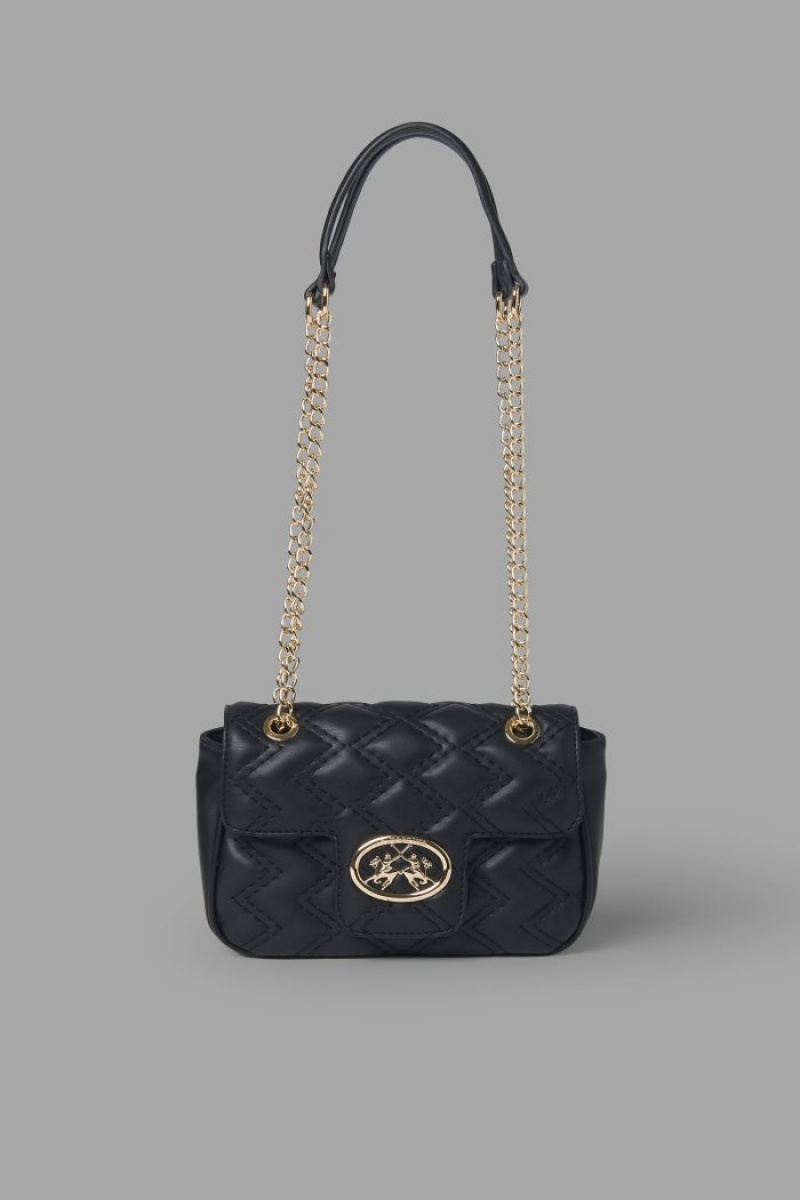 Bolsa Cruzada La Martina Faux Leather Mujer Negras Chile | AKU-2476