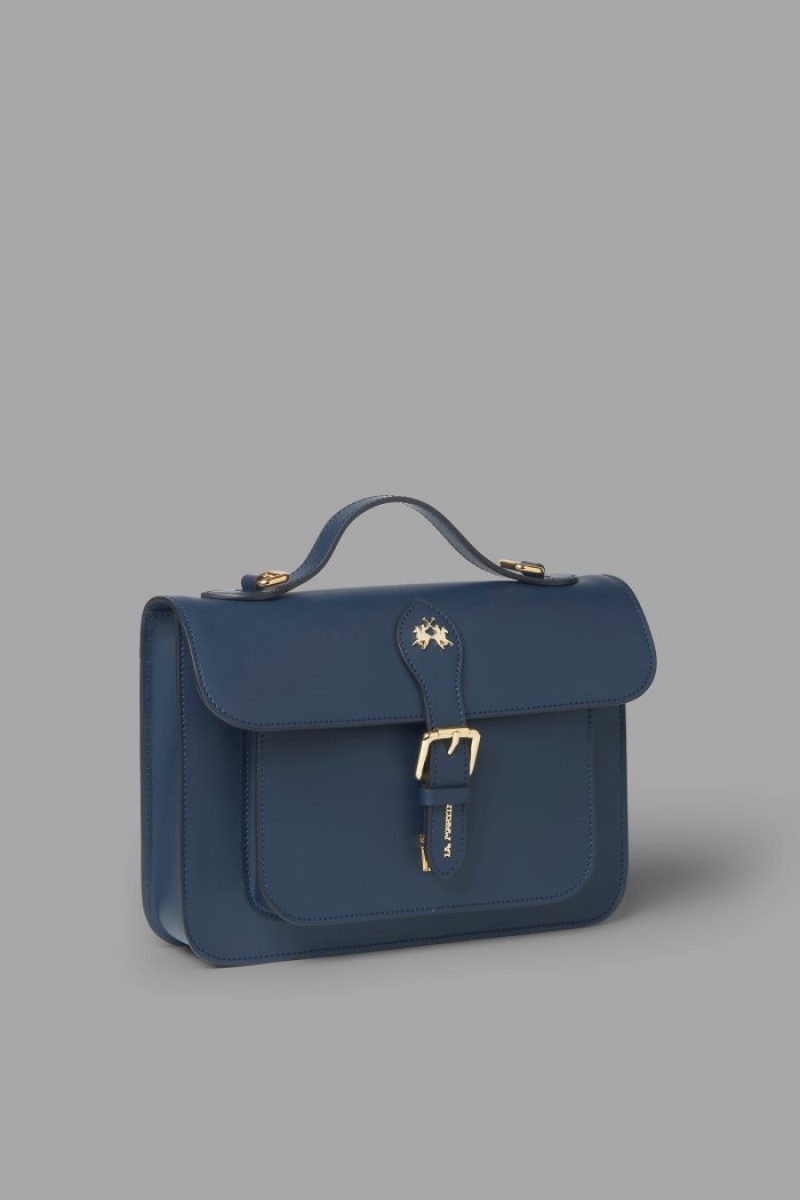 Bolsa De Mensajero La Martina Cuero Mujer Azul Marino Chile | UGG-5497