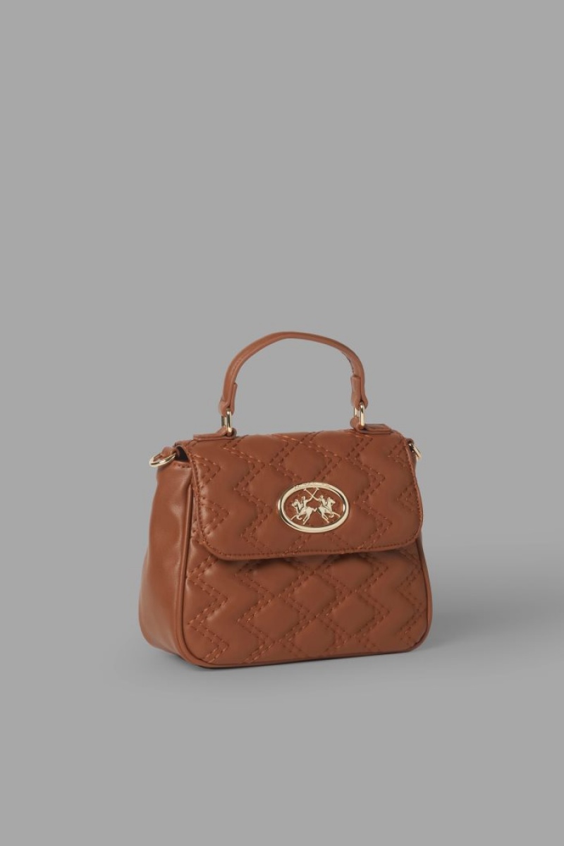 Bolsa De Mensajero La Martina Faux Leather Mujer Marrones Chile | FDI-8925