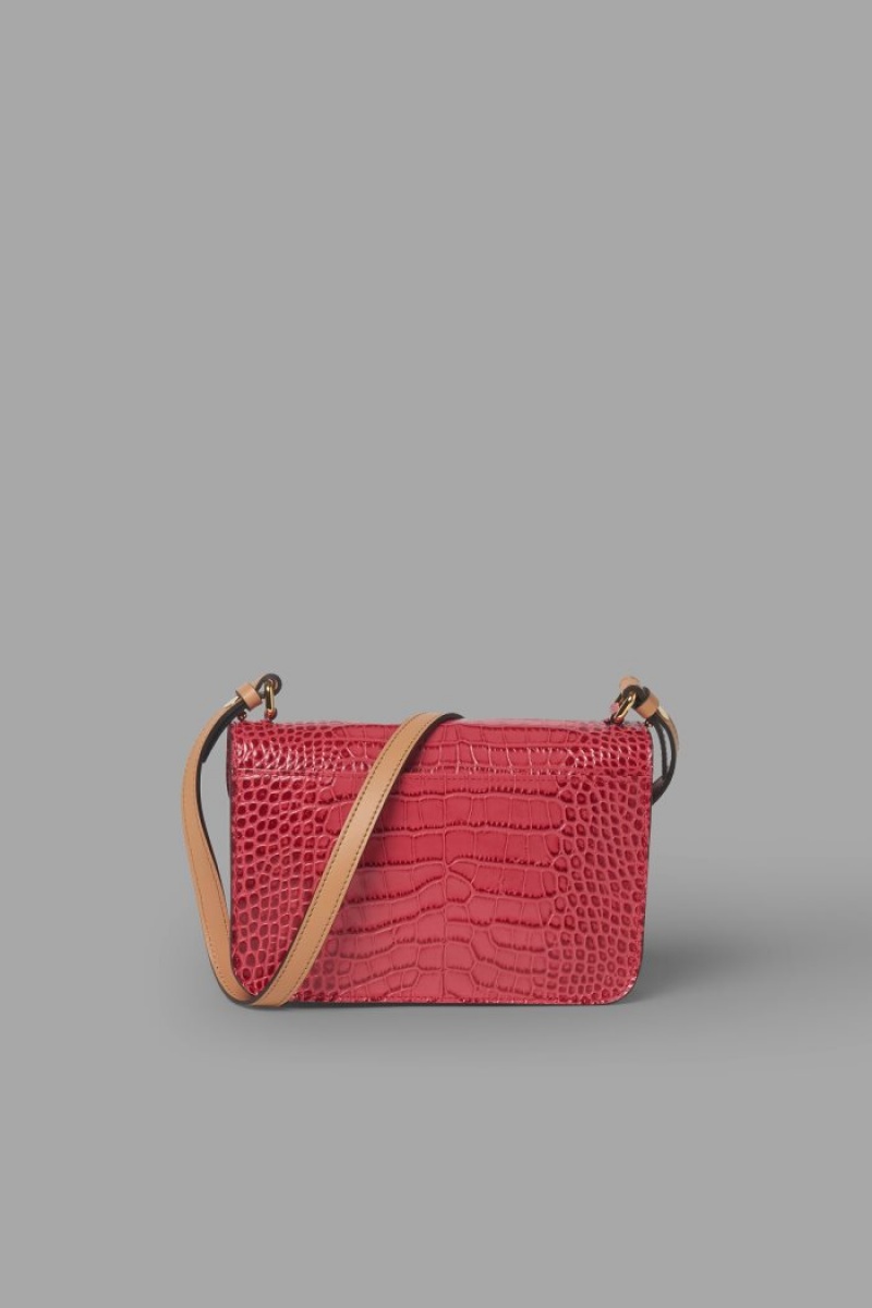 Bolsas La Martina Crocodile-print Leather Mujer Rojas Chile | RXO-5438